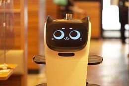 【耳なでOK？ ファミレスで配膳ロボットに遭遇⁉】はじめての「配膳ロボット」おどおど　＃あつまれ！_おどおど学生。