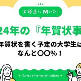 今年年賀状を書く予定の大学生は22%！「手書きの方が思いが伝わる」、「形として残したい」様々な想いを込めて…！｜大学生に聞いた【今年（2024年始に向けて）の年賀状事情】