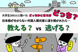 外国人観光客に道を聞かれた！「がんばって教える」or「逃げる」どっち？　大学生300人に聞いてみた！