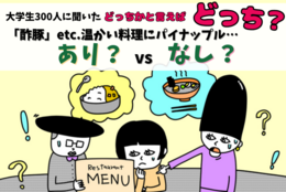 「酢豚」にパイナップル、あり？なし？"果物は冷たいほうがいい” !? 大学生300人に聞いてみた！