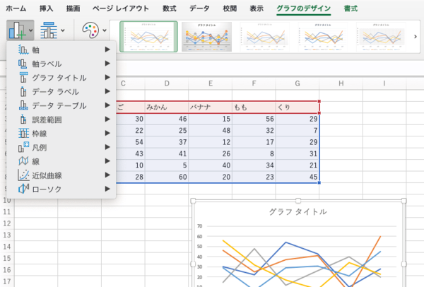Mac版Excelのグラフ5